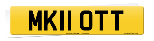 Registration number MK11 OTT